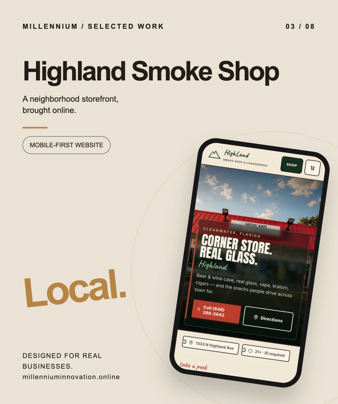 Highland Smoke Shop mobile website preview