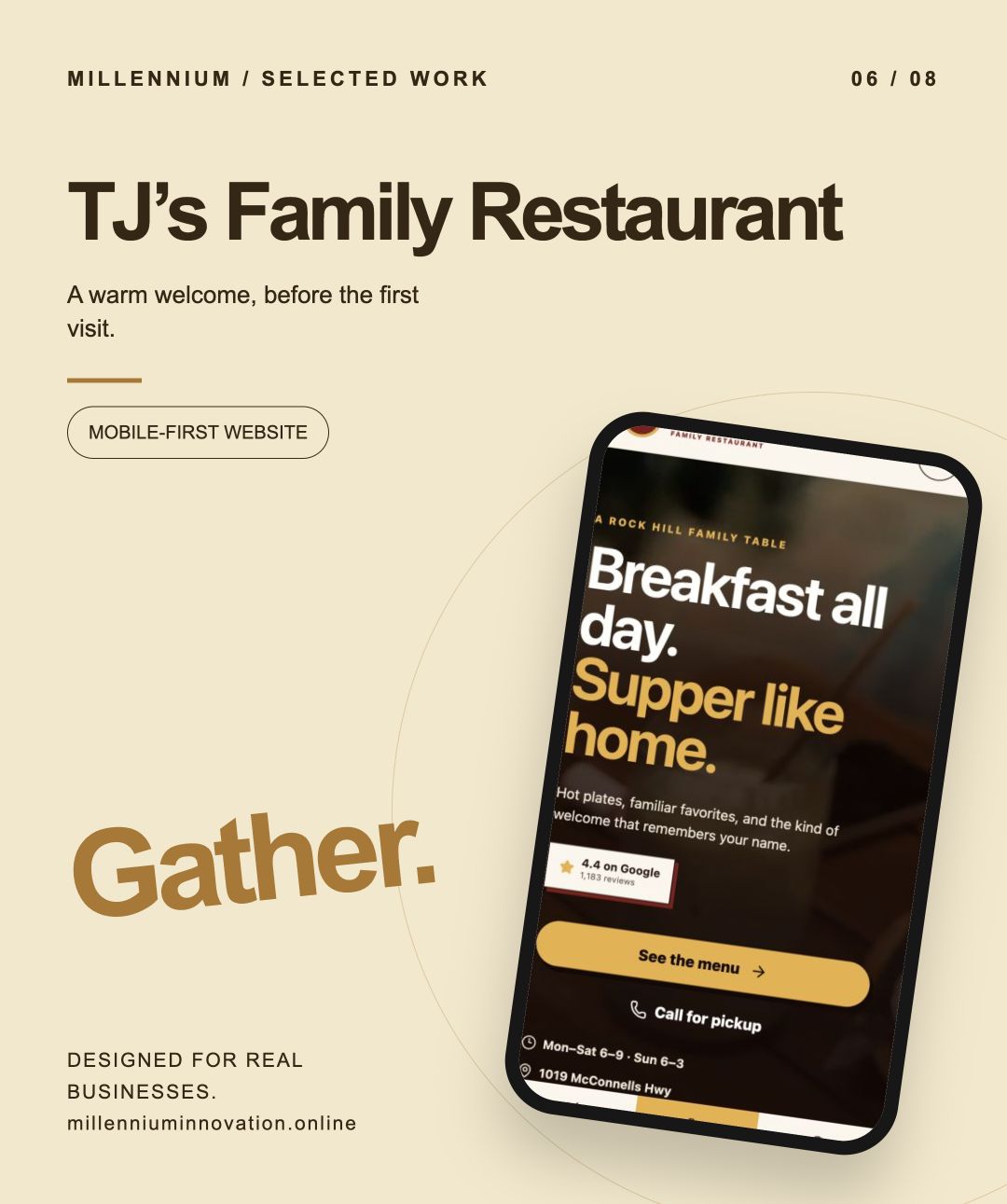 TJ’s Family Restaurant mobile website preview