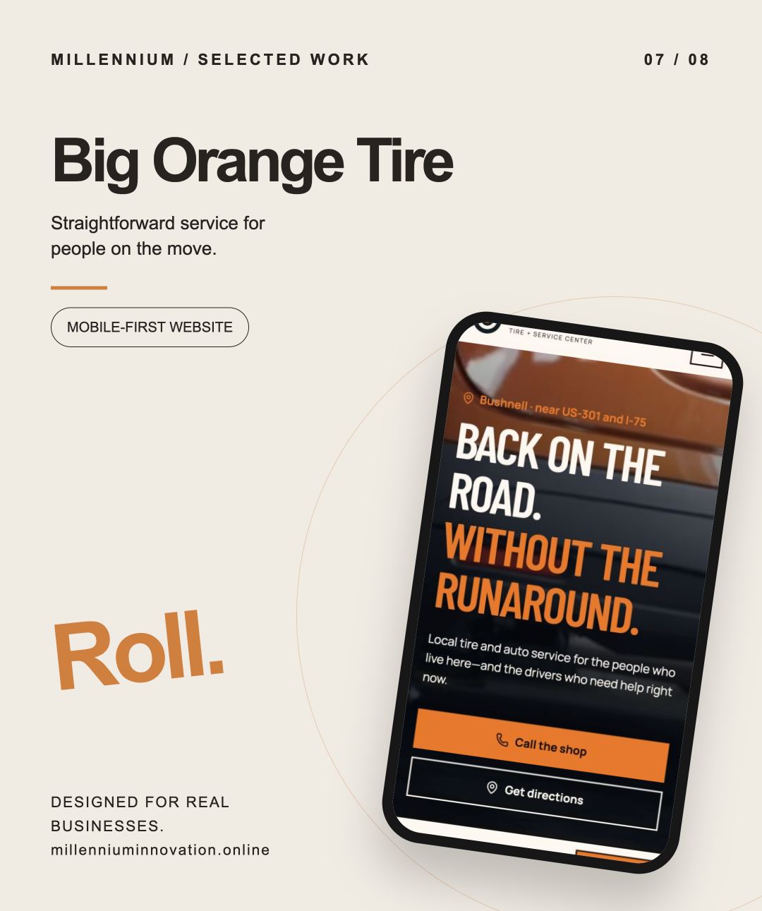 Big Orange Tire mobile website preview