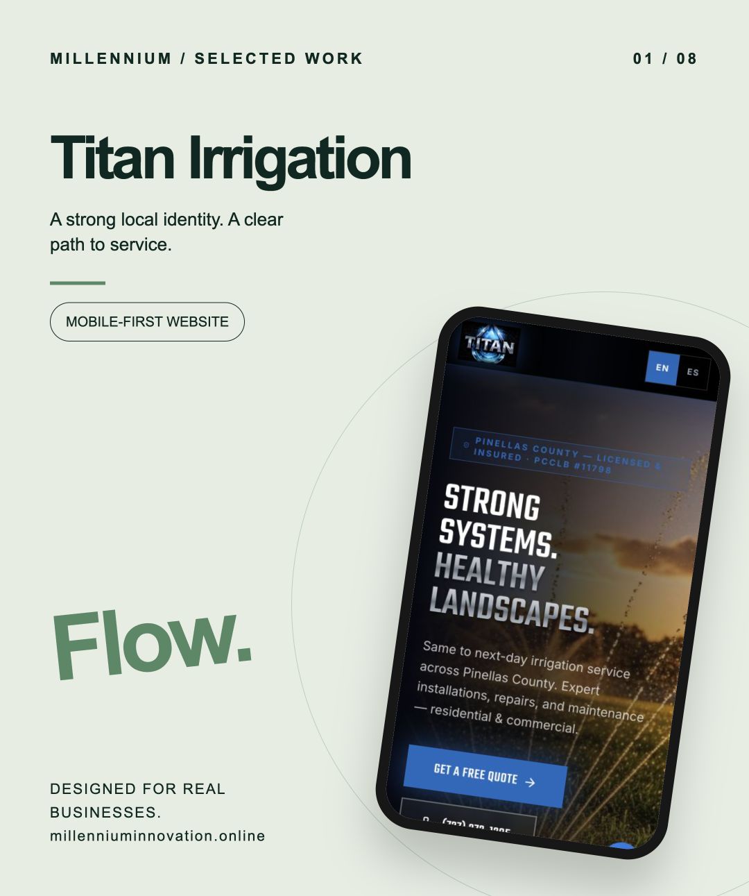 Titan Irrigation mobile website preview